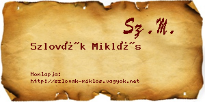 Szlovák Miklós névjegykártya