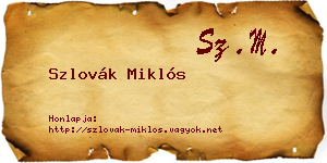 Szlovák Miklós névjegykártya